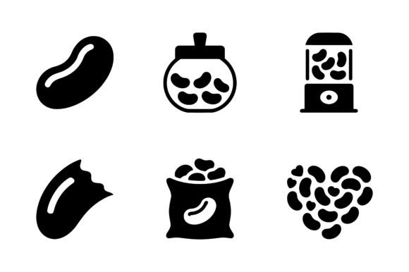 Bean Legume Food Icon Set EPS Review