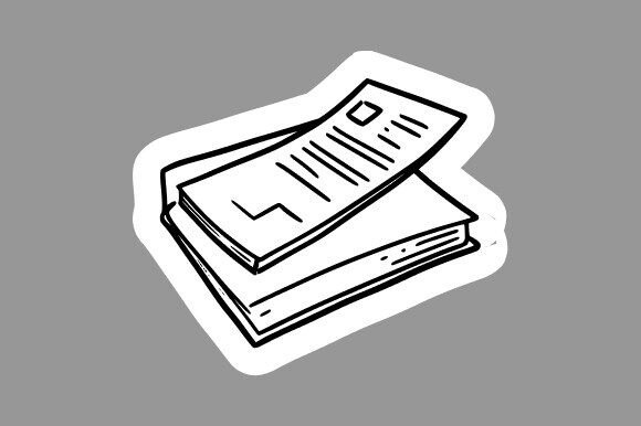 Book Stack Clipart Line Art for Graphics and Illustrations