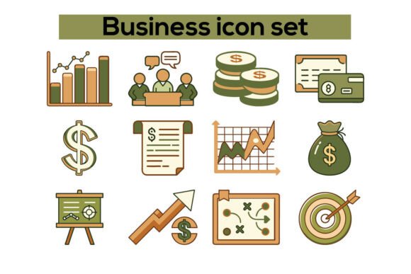 Business Line Icons Set – Minimal Corpor
