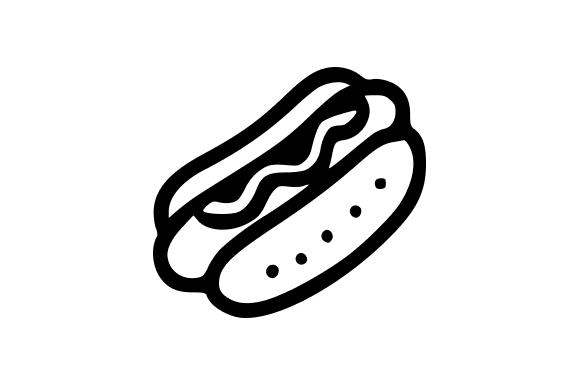 Classic Hot Dog Outline: A Versatile Graphic for Blog and Web Design