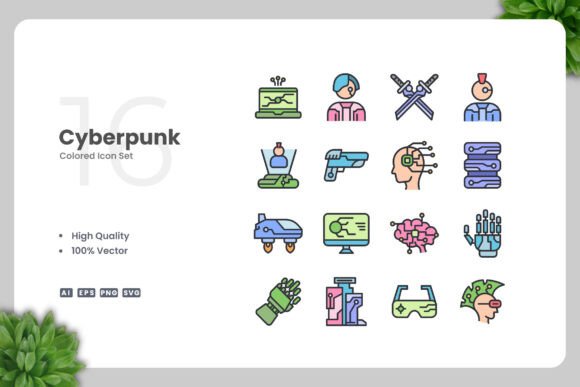 Cyberpunk Colored Icons: A Review for Graphics and Icons Sellers