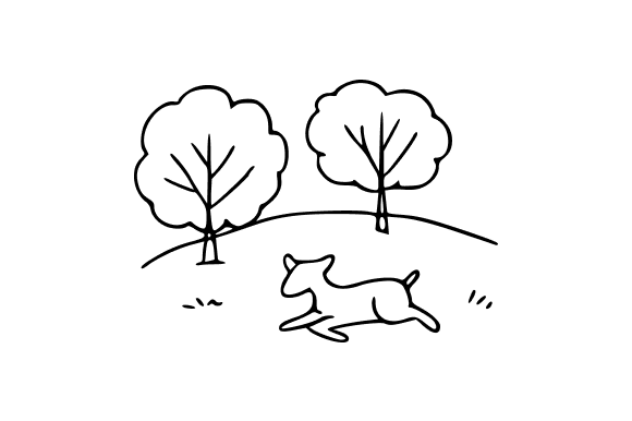 Deer in Field Clip Art for Real Embroidery