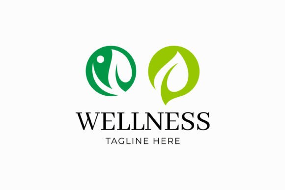 Green Leaf Wellness Logo Brand Identity - A Versatile Graphic Design Asset