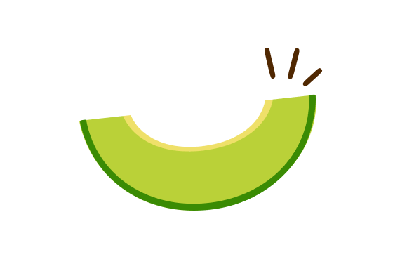 Green Melon Slice Clip Art for Website and Editorial Design