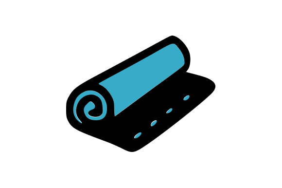 Gym Mat Exercise Relaxation Clip Art for Branding and Design