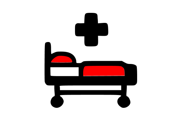 Hospital Patient Bed Medical Illustration for Branding