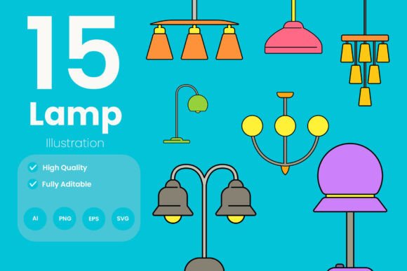 Lamp Icon Pack for Graphics and Illustrations