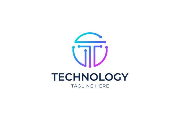 Letter T Logo Electrical Board Concept: A Modern Graphic Design Asset