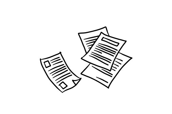 Multiple Business Documents or Files Graphics and Illustrations Review