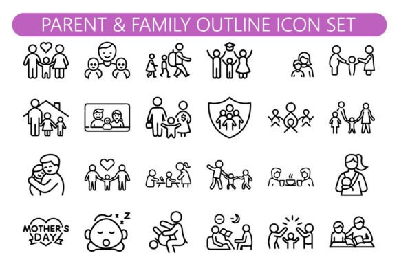 Parent and Family Outline Icon Set: Premium Graphics & Freebies Review
