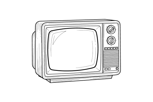 Retro Television Clip Art Graphics for Illustrations