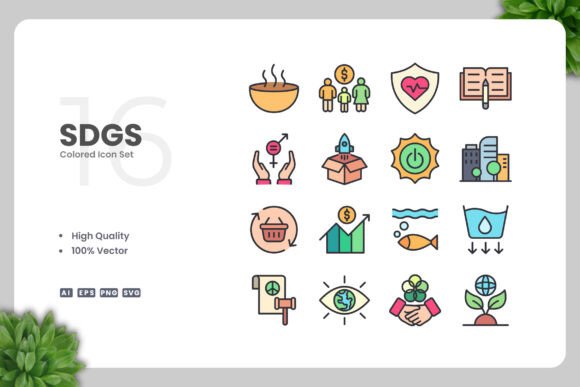 SDGS Colored Icons Review: Graphics for Modern Branding