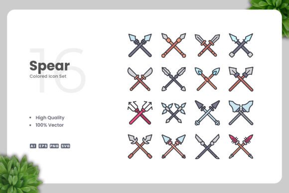 Spear Colored Icons: Premium Graphics for Local Branding