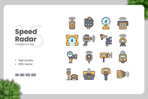 Speed Radar Colored Icons: A Designer's Review of Graphics and Icons